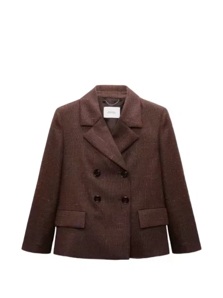 Sacou Dorothee Schumacher din tweed cu două rânduri de nasturi maro