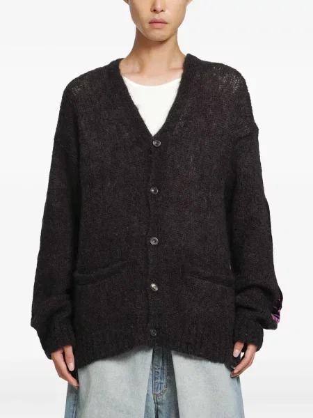 Lung cardigan Maison Margiela de catifea maro