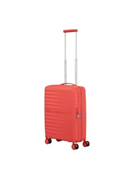Lniana walizka American Tourister brązowa