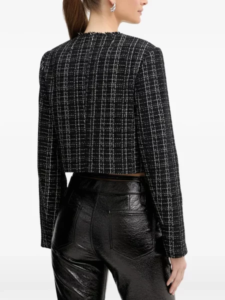 Geacă Guess cu perle din tweed negru