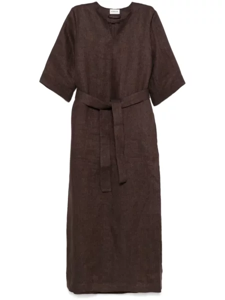 Lniana maksi sukienka maxi Parosh garniturowa brązowa