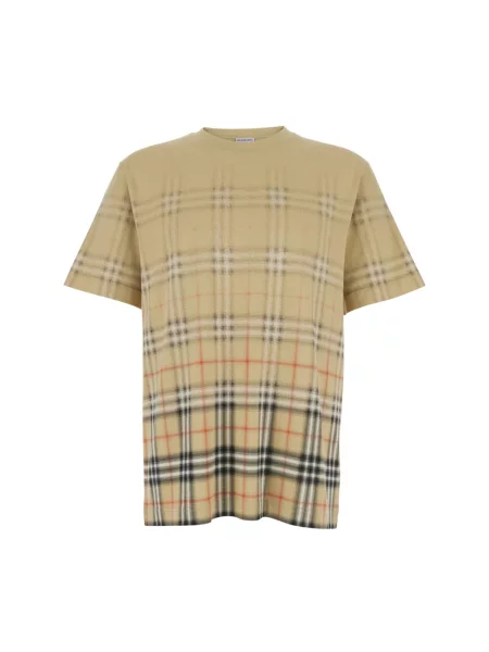 Koszulka Burberry w kratę beżowa