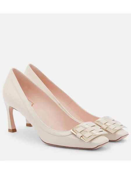 Pantofi cu toc Roger Vivier din piele alb