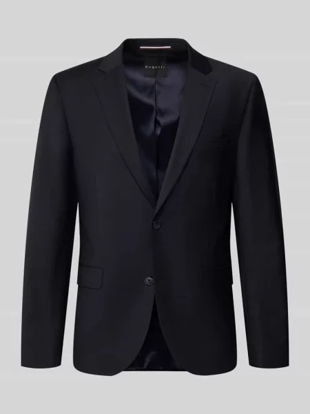 Marynarka na 2 o kroju regular fit z z patką Bugatti granatowa