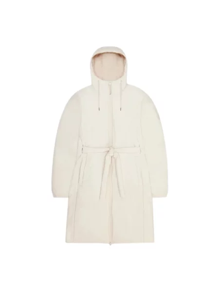 Długa kurtka Rains ocieplana beżowa