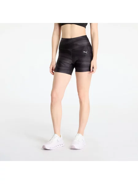 Къс панталон за бягане Puma Velocity с десен с висока талия черно