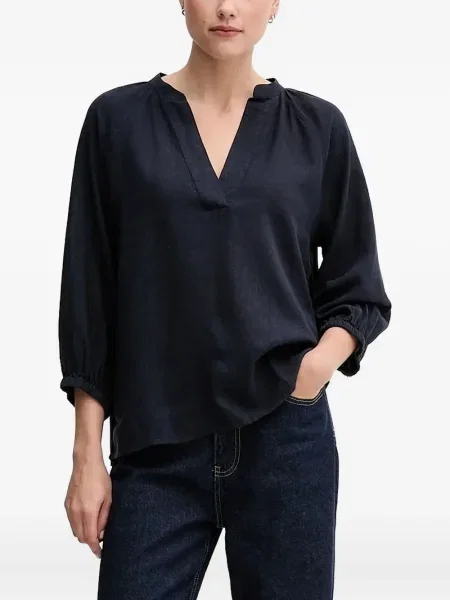 Top Gant cu decolteu în V albastru