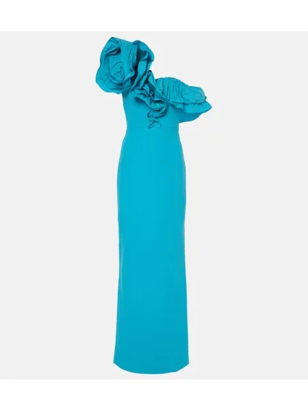 Rochie Rebecca Vallance cu volane cu un umăr gol albastru