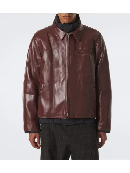Geanta de piele Sacai maro