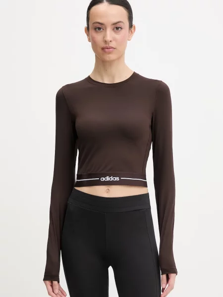 Adidas Performance longsleeve treningowy brązowa