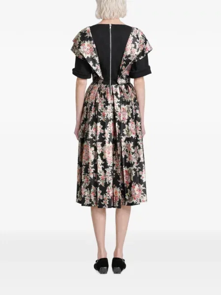 Rochie Simone Rocha cu model floral cu imagine negru
