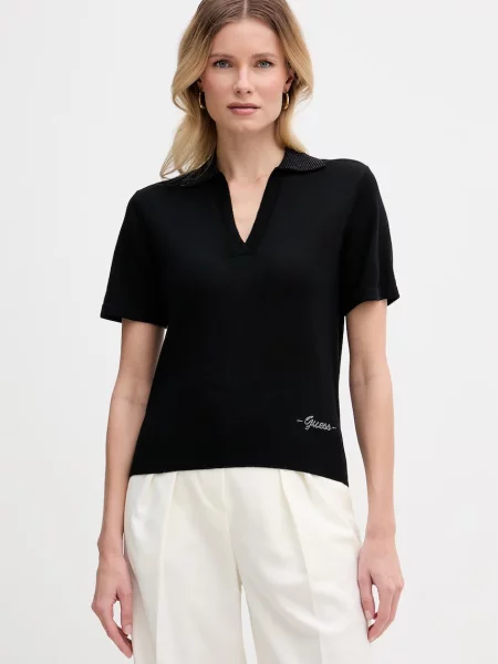 Guess polo wełniane czarna