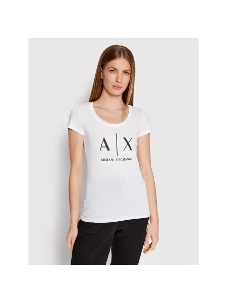 Armani Exchange Póló Slim Fit fehér