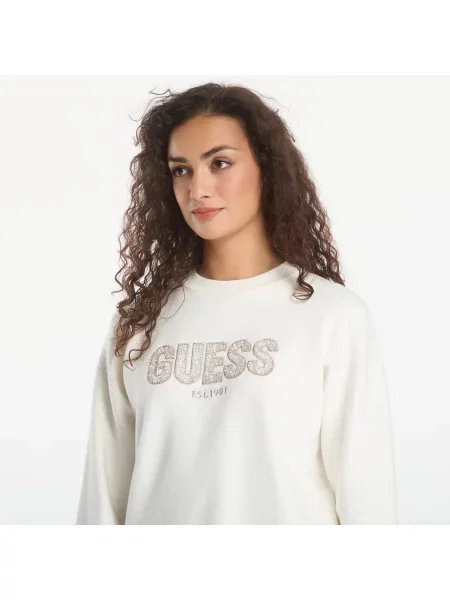 Svetr Guess s autogramem bílý