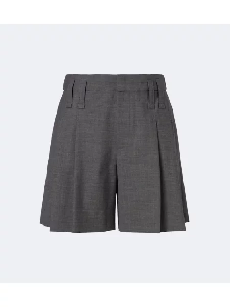 Pantaloni scurți Brunello Cucinelli de lână gri