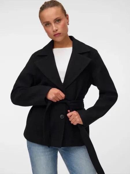 VERO MODA Palton de primăvară-toamnă VMFortunemaja' negru