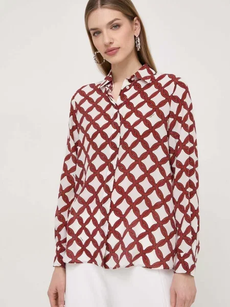 Marella De mătase cămașă GOCCIA alb