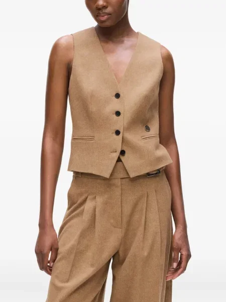 Kamizelka Karl Lagerfeld flanelowa brązowa