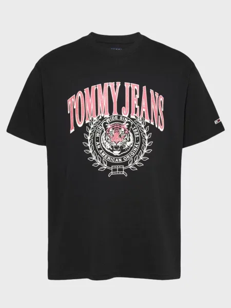 Тигровая футболка Tommy Jeans черная