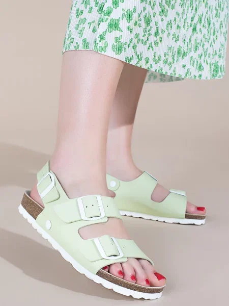 Bayton Sandale verde alb