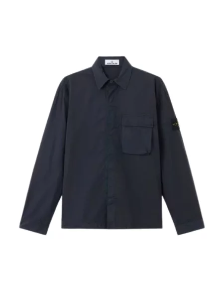 Kurtka koszulowa Stone Island z kamieniami ze stretchu niebieska