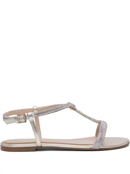 Sandály Ninalilou s korálky stříbrné