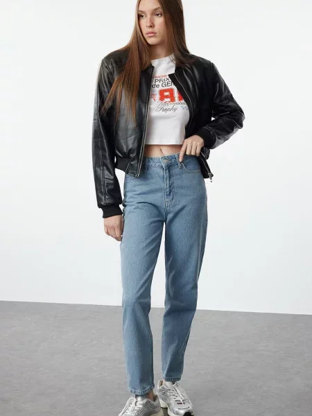 Blugi mom fit Trendyol albastru