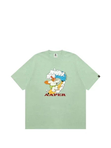Tricou Aape By A Bathing Ape cu imagine verde