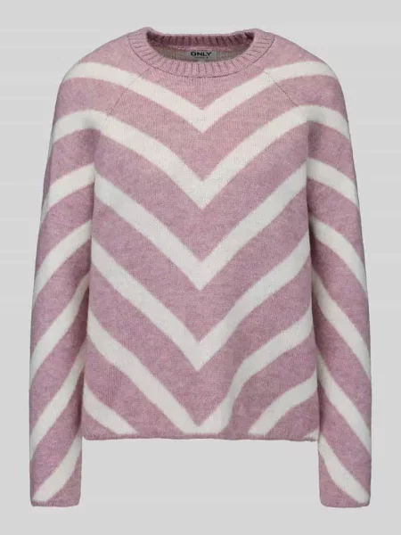 Sweter o kroju regular fit z raglanowymi rękawami model ELIZA' Only różowy