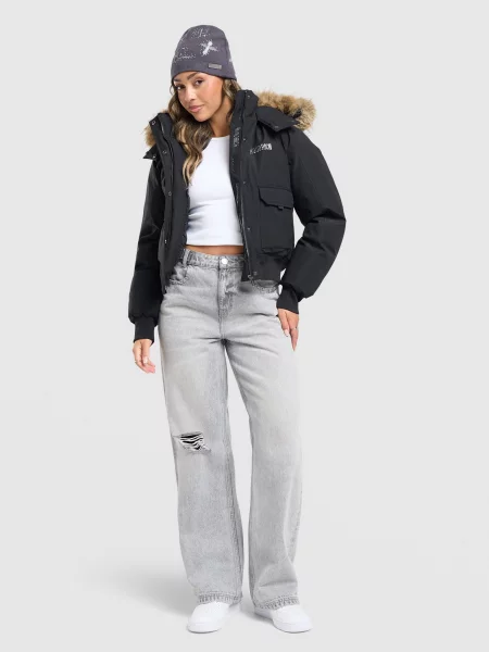 Hoodrich Spodnie Mono Wide Leg Jeans szare