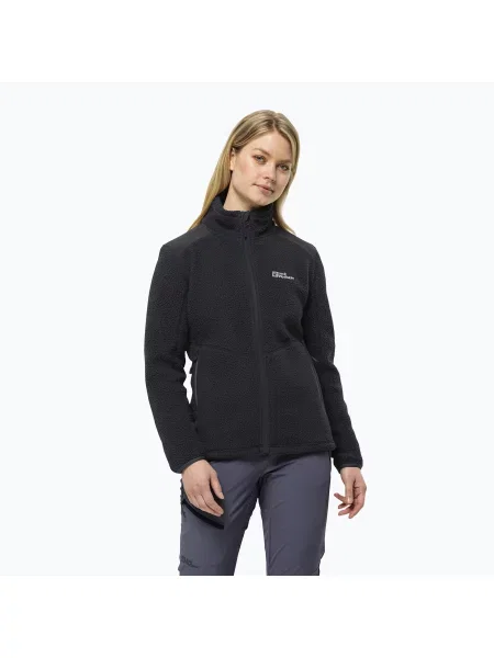 Fleecová mikina Jack Wolfskin Kammweg Pile Fz phantom černá