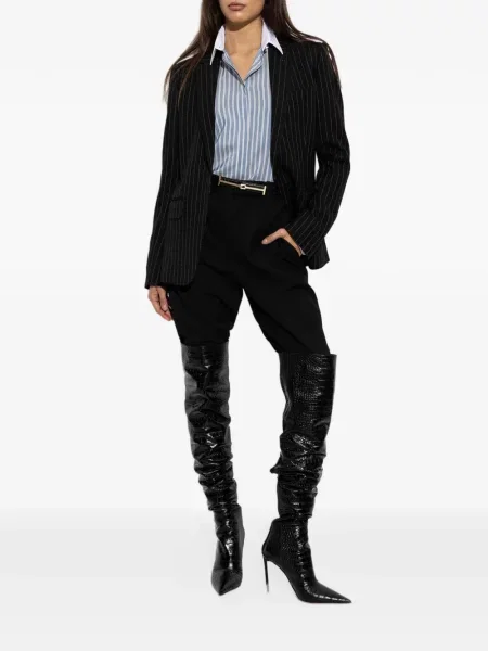 Geacă Tom Ford cu broderie de lână negru