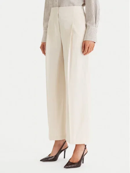 BOSS Ohlapne hlače Tulotta Écru
