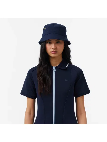 Lacoste Sukienka Z Krótkim Rękawem Classic Fit granatowa