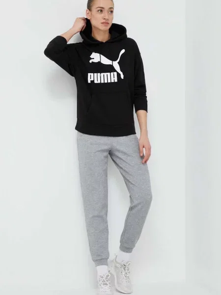 Μπλούζα Puma με κουκούλα μαύρο