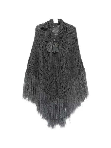 Poncho Chiara Is cu franjuri gri