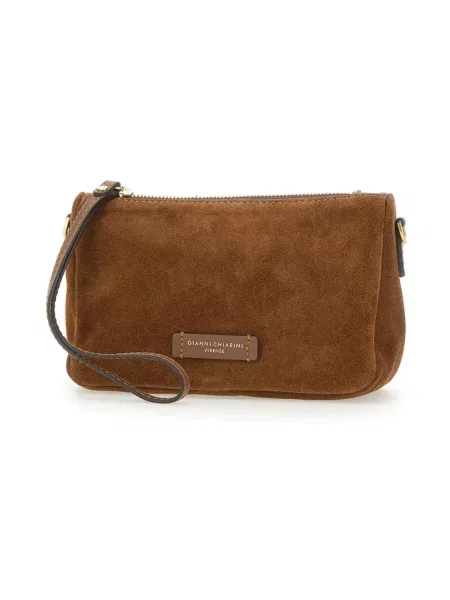 Gianni Chiarini torebka zamszowa NORA POUCH brązowa