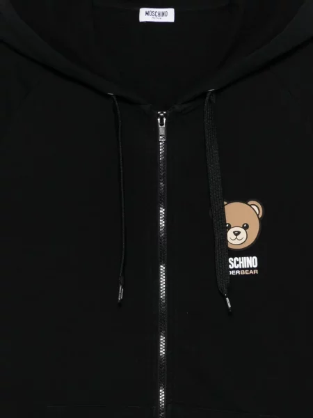 Суичър с качулка Moschino с автограф черно