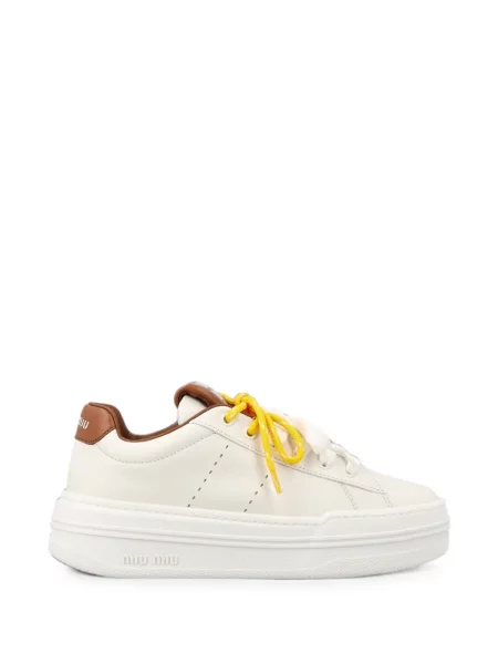 Sneakerși Miu Miu din piele cu autograf