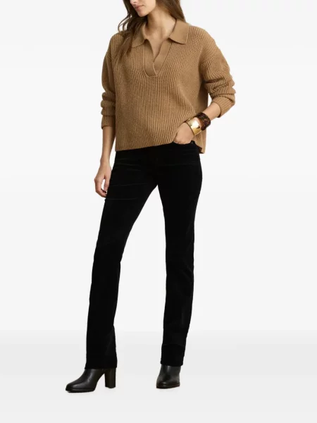 Samt opasan hlače Lauren Ralph Lauren crna