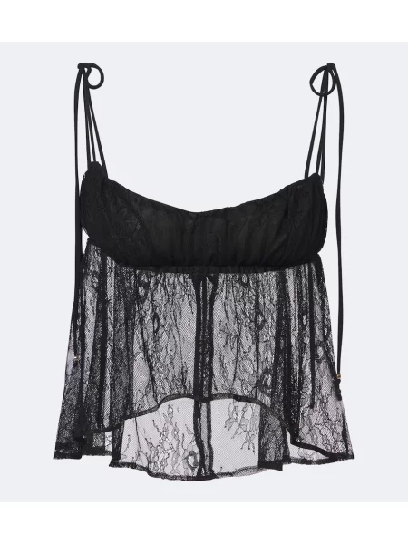 Top Bananhot din dantelă negru