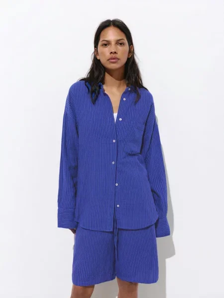 Pull&Bear Blúzka PACIFIC / námornícka modrá