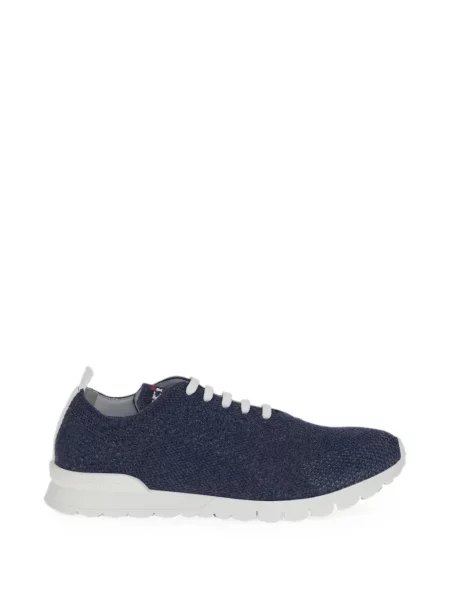 Sneakerși Kiton cu șireturi tricotate albastru