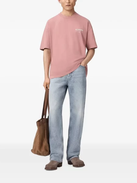 Tricou Allsaints cu imagine roz