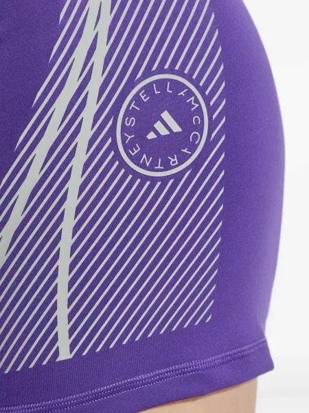 Pantaloni scurți de sport Adidas By Stella Mccartney cu dungi violet