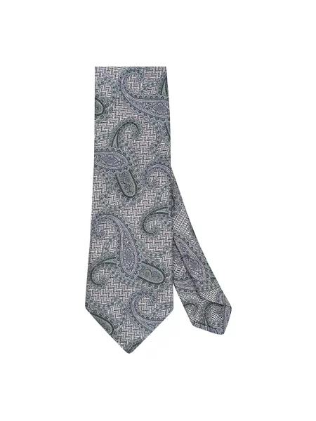 Krawat Etro z nadrukiem z wzorem paisley szary