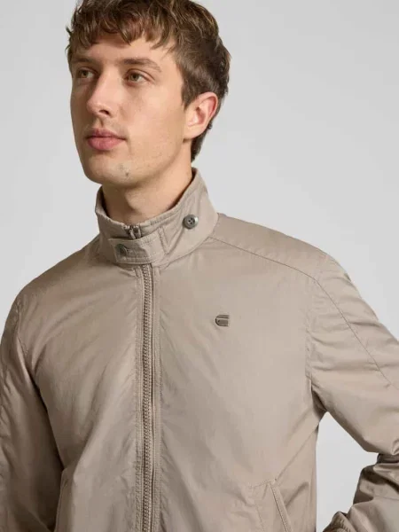 Kurtka ze stójką i zamkiem błyskawicznym G-star Raw beżowy