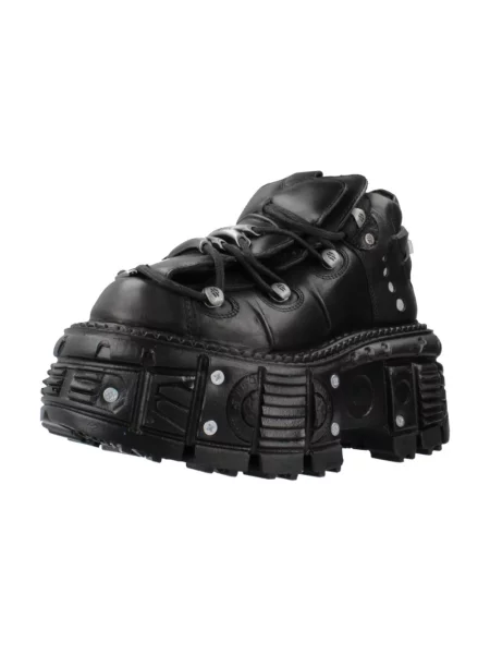 Botki New Rock skórzane czarne