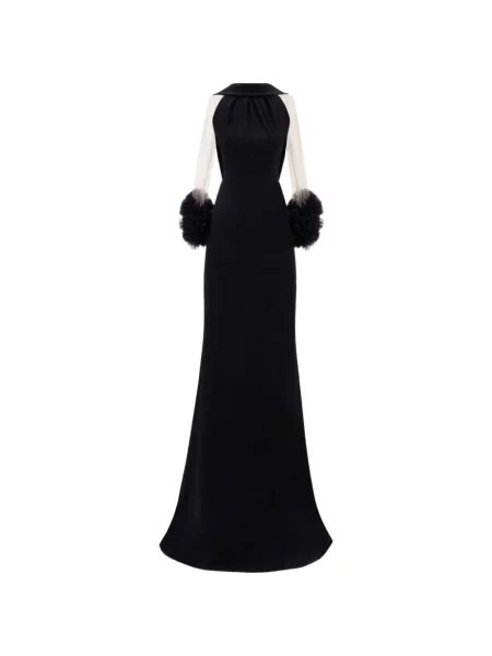 Rochie Gemy Maalouf cu gât halter de costum negru