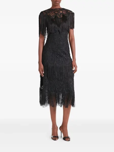 Rochie midi Temperley London până la genunchi de costum negru